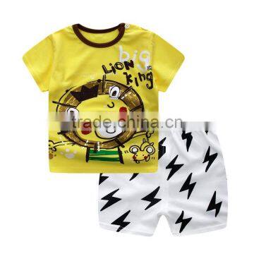 Printing Cute Carton Wholesale Children's Boutique Cloth Outfit Baby Cloting Suit for 2-6 Year Old Child of Designer Baby Suits photo-2