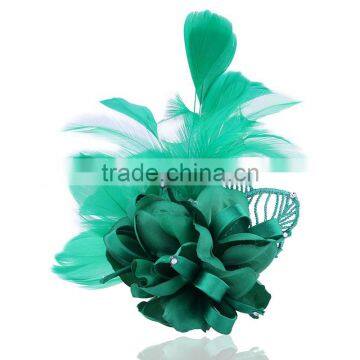 Feather Brooch Clip Applique,Steampunk Feather Brooch,Custom Korean Feather&Cloth Clasp photo-4