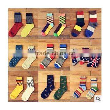 Winter 2014 new tide socks cotton comfortable lattice star spell color men short socks wholesale