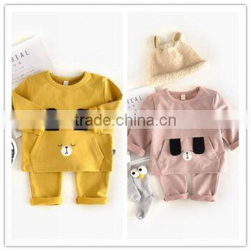 0-4 years 2017 Wholesale New Autumn Cotton Full Sleeves Cartoon 2 Pcs Baby Sets (pick size color)