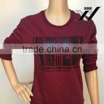 fashion bar code printed women long sleeve sweatshirt without hood