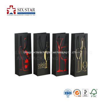 China Factory Customized Printed Black Wine Packaging Bags With Hot Foil photo-3