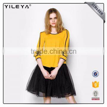 Oem Services Solid Color Comfortable Material Ladies Top Blouse photo-3