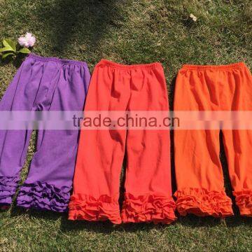 2016 Girls Boutique Clothing Baby Icing Ruffle Pants Knitted Cotton Sew Sassy Pants Design Icing Leggings Childrens Ruffle Pants