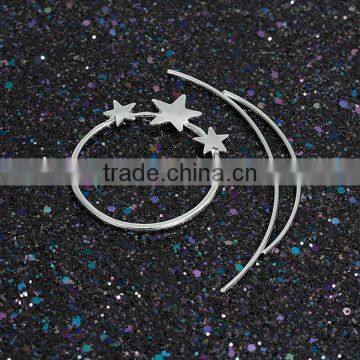 Wholesale Zinc Based Alloy Circle Ring Silver Tone Pentagram Star Wedding Hairpins photo-3