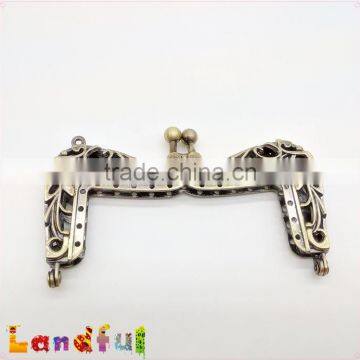 10.5cm M Shape Antique Bronze Handmade Kiss Lock Handbag Clutch Frame photo-5