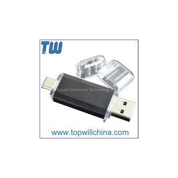 Transparent Cap Usb 3.1 Type C Flash Memory Al Body Solid Design