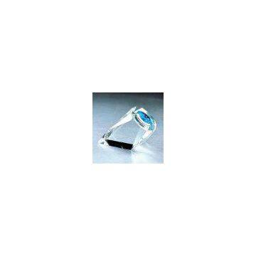 Award Crystal Clock with 3D/2D Laser Engraving