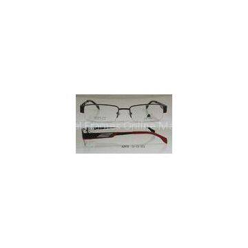 Red Rectangular Metal Optical Frames For Youth For Reading Glasses , Half Rim