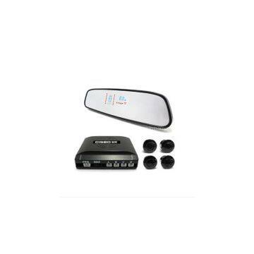 The new 2011 style “CISBO” VFD Display Mirror Parking Sensor with ultra light , super thin , convex mirror , advanced clip design , 4 LED queues dynamic display and 8 time speech alarm .