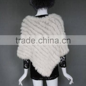 Factory Direct Sale Triangle Rabbit Fur Knitting Shawl Lady Favourite photo-4
