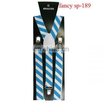 Fashoin custom blue and white striped elastic suspender belt