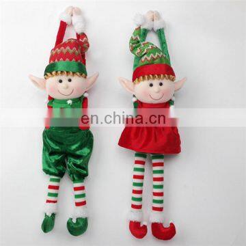 Pretty 16'' Custom Soft Plush Christmas Hanging Elf Doll Fashion New Xmas Gift Stuffed Plush Elf Toy