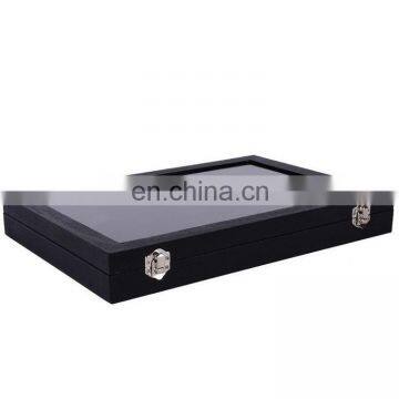 Velvet 100places ring Display tray with cover