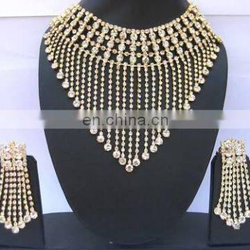 INDIAN NEW AMERICAN DIAMOND SILVER WEDDING FASHION JEWELRY