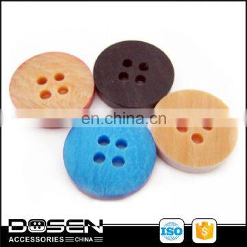 Colorful Dipped Shape Wooden Pattern Four Holes Button Garment Shirt Sewing Button Eyes Button For Coat Blazers Dress Kids Wear photo-2