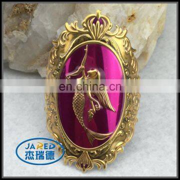 Factory Price Custom Luxury Metal Two Tone Color Printed 3d Wine Emblem Label With Good Sticker photo-3