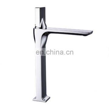 Modern One Hole  Chrome Basin Faucets with Tall Body