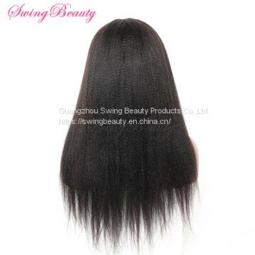 Natural Hair Swiss Lace Wigs Yaki Straight photo-3
