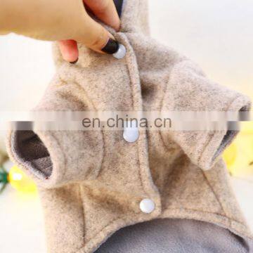 Personalized Pet Dog Cat Hoodie Gray Clothes Teddy Flower Woolen Coat photo-6