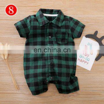Christmas Winter Newborn Baby Rompers Girl Boy Toddler Plaid Jumpsuit Playsuit Long Sleeve Short Sleeve Clothes Set photo-5