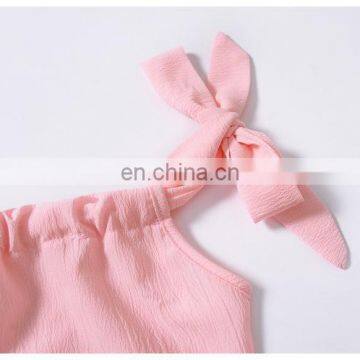 2019 New Wide Leg Korean Fashion Pink Ruffle Pants Jumpsuits for Girls photo-5