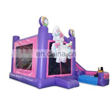 Unicorn Themed Bounce House Bouncy Jumping Castle Bouncer Kids Playhouse Inflatable Bouncer Combo With Slides photo-2