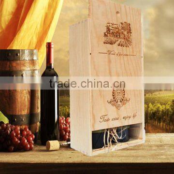 New design cheap wooden wine bottle boxes made in china