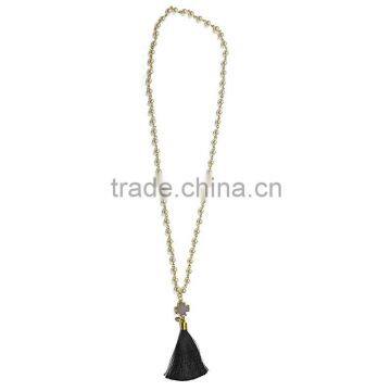 Costume Natural Stone with Tassel Necklace, crystal druzy necklace