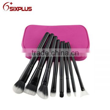 high end personalized hair brush set/ 8 piece black makeup brush/China beauty brushes set