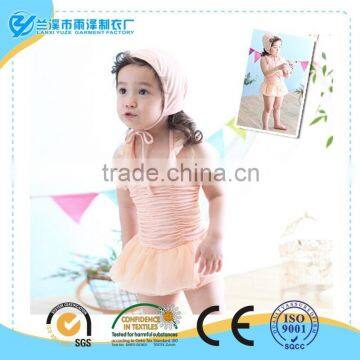 super soft one piece bathing suit with cap for girls