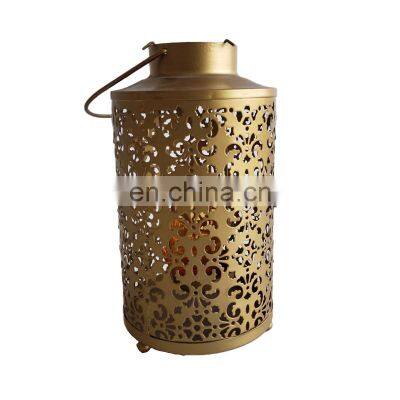 The Gold Handled Hollow Out Metal Candle Holder or Follow Pot For Wedding