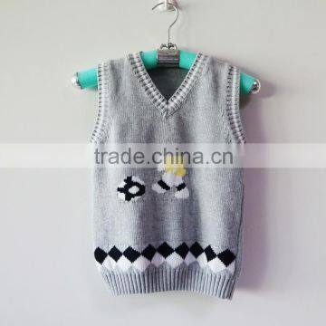 Kids Knitted Vest pattern Child Sleeveless Sweater V Neck Caollar