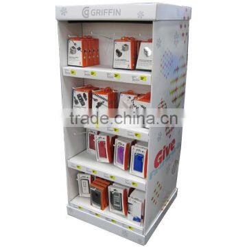 Mobile phone accessories promotional hook cardboard display stand shelf