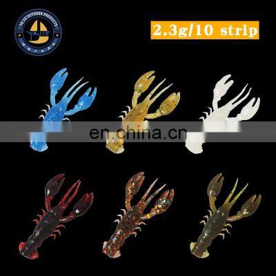 Hot Sell 2.3g Saltwater Soft Prawn Shrimp Fishing Lure Soft Plastic Shrimp Bait