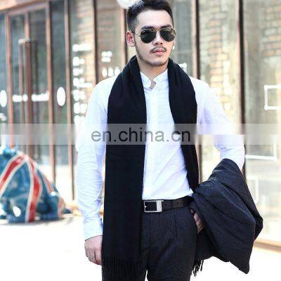 60*190cm Custom Branded Scarf Men's Autumn and Winter Style Korean Solid Color Cashmere Scarf Wild Long Warm Dual-use Shawl photo-3