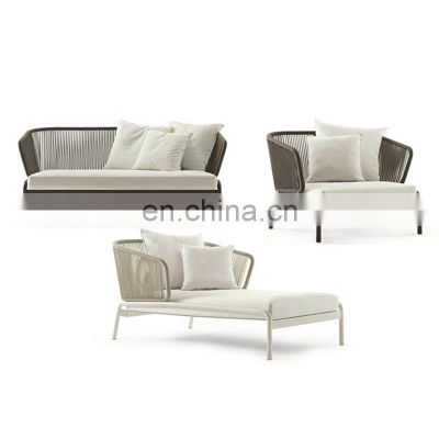 Aluminum luxury Italy design Lounges garden furniture Modern Customized Sectional outdoor fabric Sofa Sets