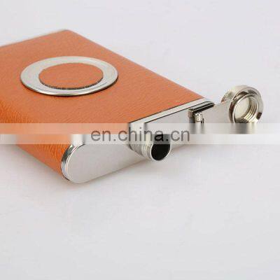 8oz Alcohol Wine Engraved Liquor Whiskey Metal Printed Leather Stainless Steel Hip Flasks photo-5