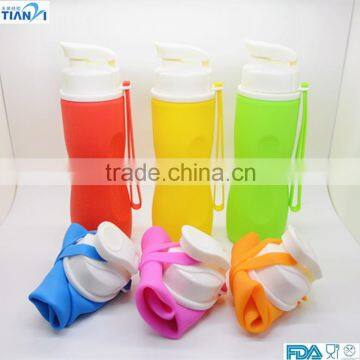 2015 Newest 750ml Silicoen Bottle Collapsible Watter Bottle Silicone Foldable Watter Bottle