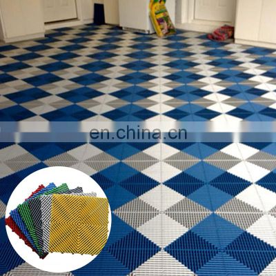 CH Approved Anti-Slip Oil Resistant Performance Waterproof Drainage Vented Solid Non-Toxic Elastic Garage Floor Tiles