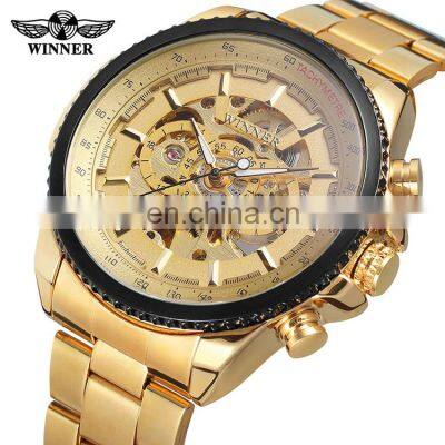 WINNER 428 Men Automatic Mechanical Hand Watch Popular Bling Stainless Steel Strap Mechanical Watch photo-4