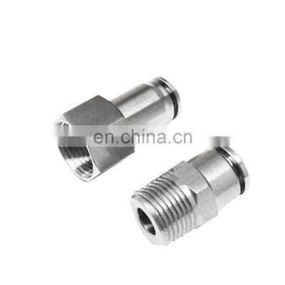 Factory Outlet Silver Y Type Tee Stainless Steel Connector Push-in Fitting Pneumatic Components photo-2