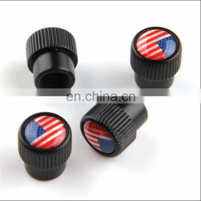 Customized Zinc Alloy Metal Auto Parts Black Chrome Tyre Wheel Valve Dust Caps