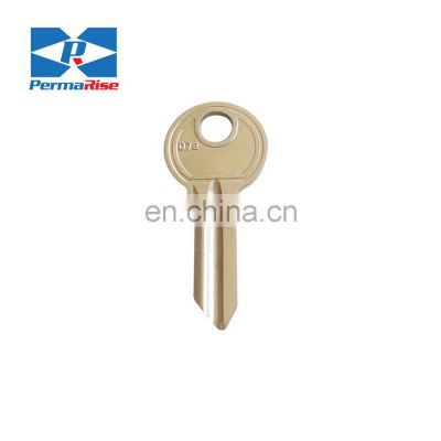 Locksmith suppliers door key blank Brass blank keys Nickel Plated D72 Door Key Blanks for Brazilian house brass engraving