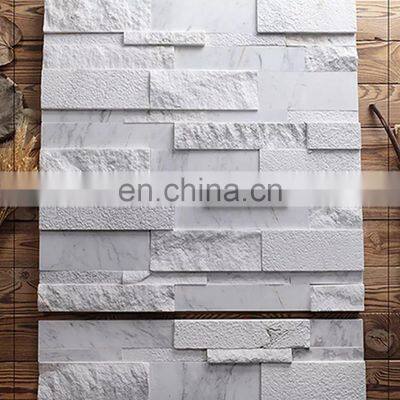 Random Stack Natural Stone Exterior Marble Stone Groove Wall Cladding Cream Interior Natural Stone Panel Suppliers photo-3