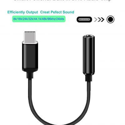 Metal USB C to 3.5mm Headphone Jack Adapter Type C Aux Audio Cable Converter for Huawei P40/P40Pro photo-3