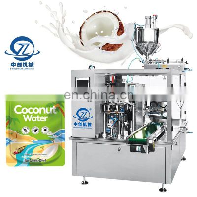 Soap Detergent Doy Pouch Automatic Filling Machinery Coconut Water Liquid Doypack Packing Machine