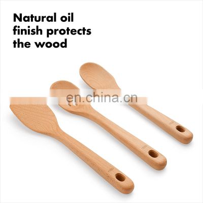 3- Piece Wooden Utensil Set,Kitchen cooking utensils Amazon Hot selling