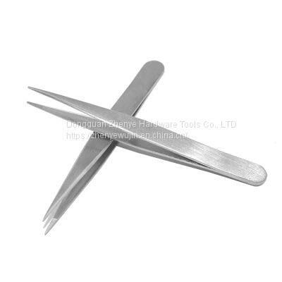 Stainless Steel Tweezers Elbow, Thin Tip, Anti-static Small Tweezers, Bird's Nest Hair Picking, Acne Clip, Maintenance Tool, 9cm Tweezers Industrial photo-3