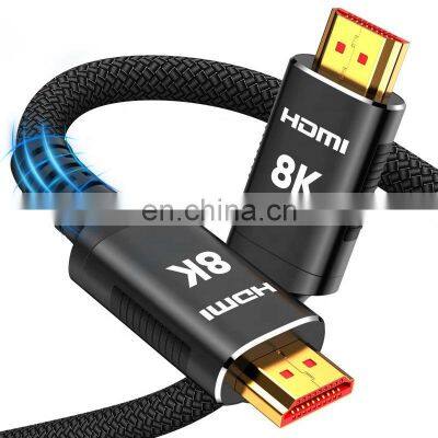 48Gbps 8K 4K 60Hz 3D HDMI Kabel PS4 PS5 0.5M 1M 1.5M 2M 3M 5M High Speed 8K Braided HDMI Cable Gold Plated with Ethernet